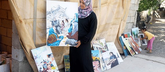 Read more about the article Palestinian artist Khadeeja Bisharat channels her fears into conflict-inspired artwork