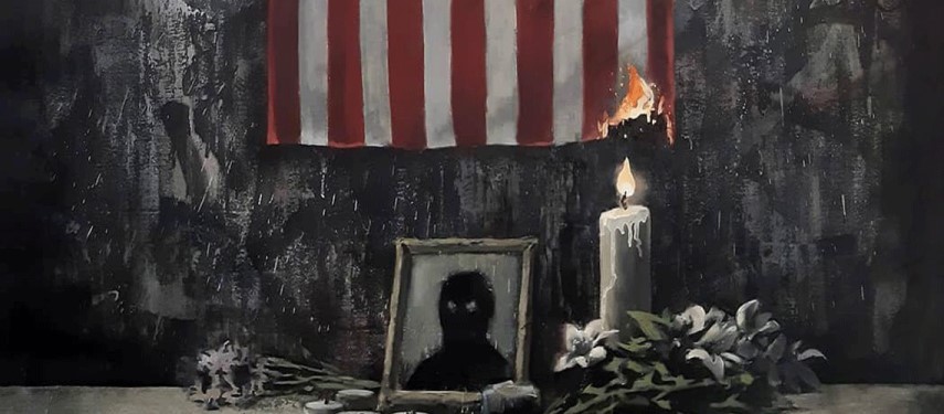 You are currently viewing Banksy shares new artwork on Instagram inspired by George Floyd’s death